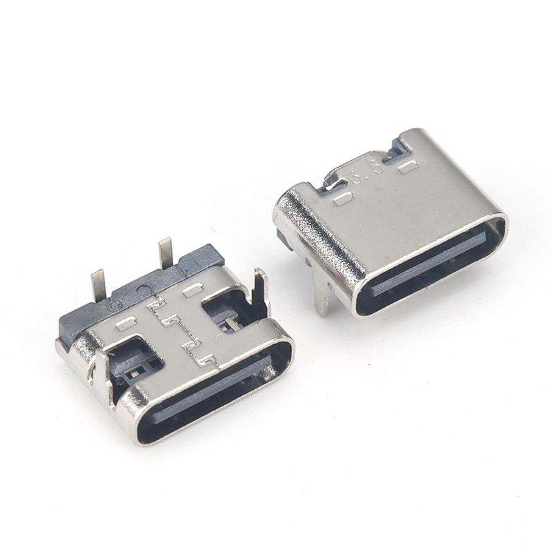 TYPE-C 2P 90度插件6.5H不銹鋼-TYPE-C
