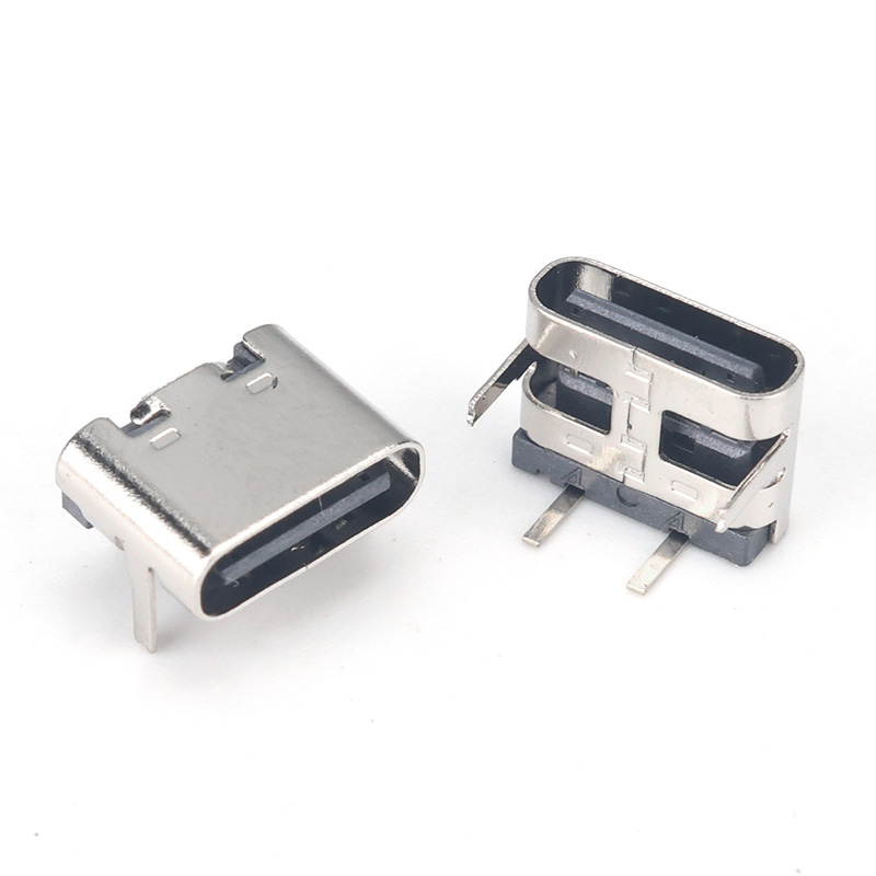 TYPE-C 2P 90度插件6.5H長腳不銹鋼-TYPE-C
