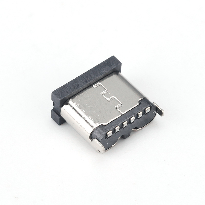 TYPE-C母座6P立貼6.5編帶加塞-TYPE-C
